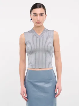 Rib-Knit Sweater Vest (CVMD0121A0-UFV222-GREG)