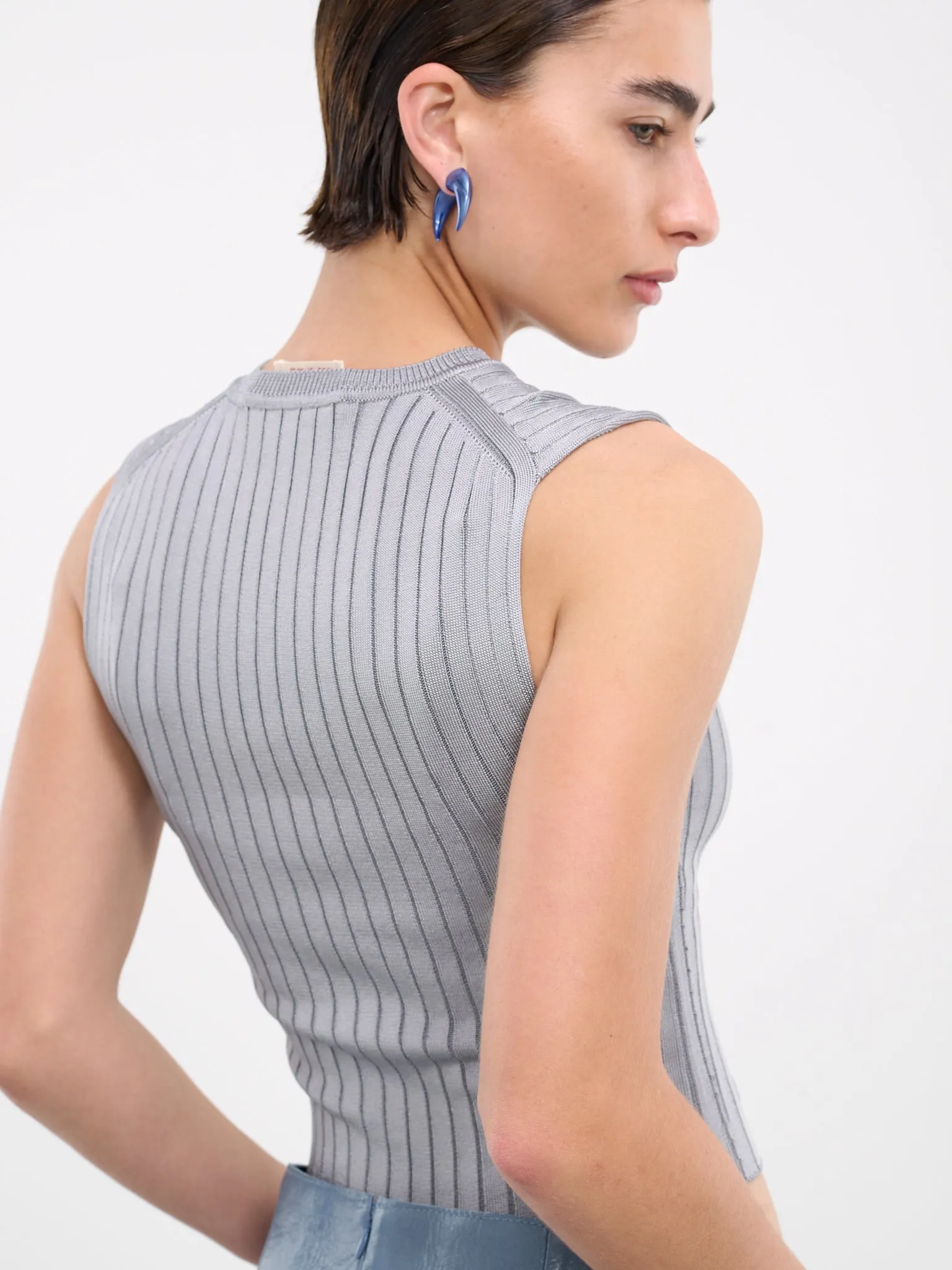 Rib-Knit Sweater Vest (CVMD0121A0-UFV222-GREG)