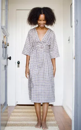 Studio Dress in Linen Check