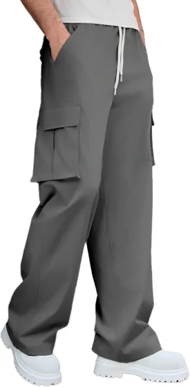 Susclude Mens Baggy Cargo Pants Big and Tall Wide Leg Sweatpants Summer Lightweight Elastic Waist Casual Pants for 2025
