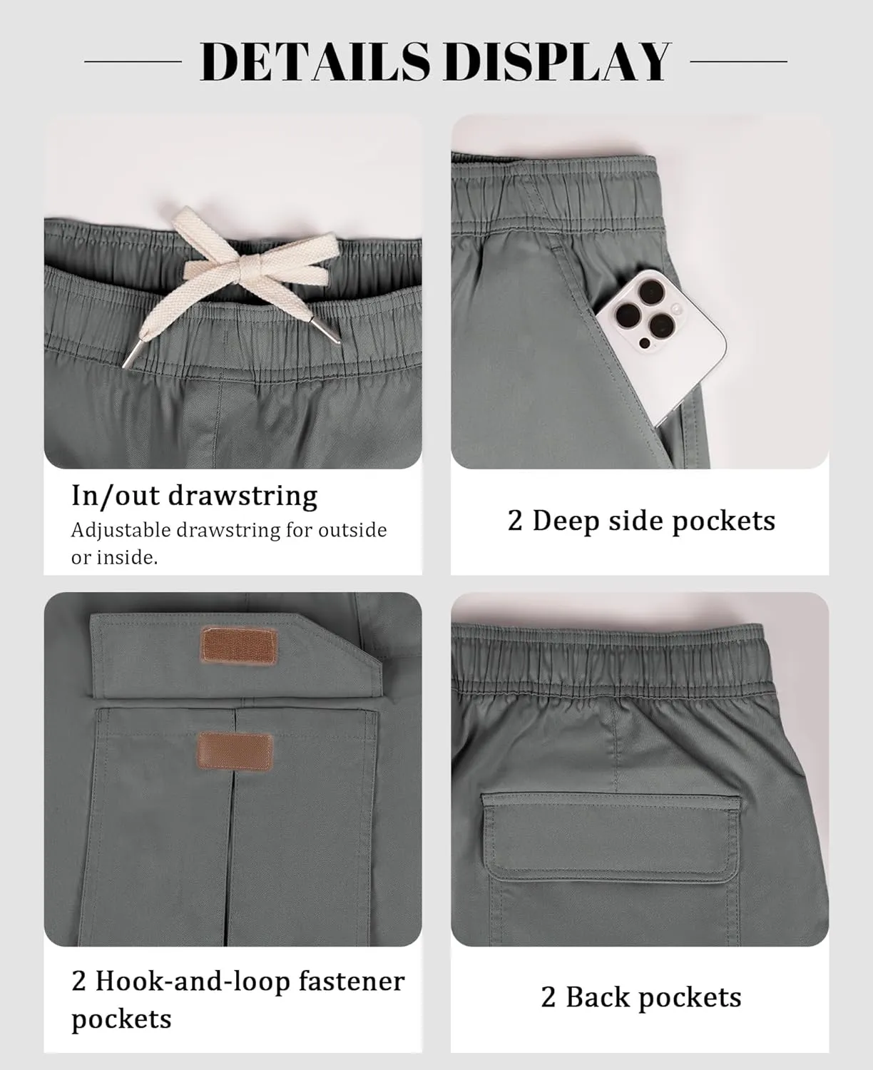 Susclude Mens Baggy Cargo Pants Big and Tall Wide Leg Sweatpants Summer Lightweight Elastic Waist Casual Pants for 2025