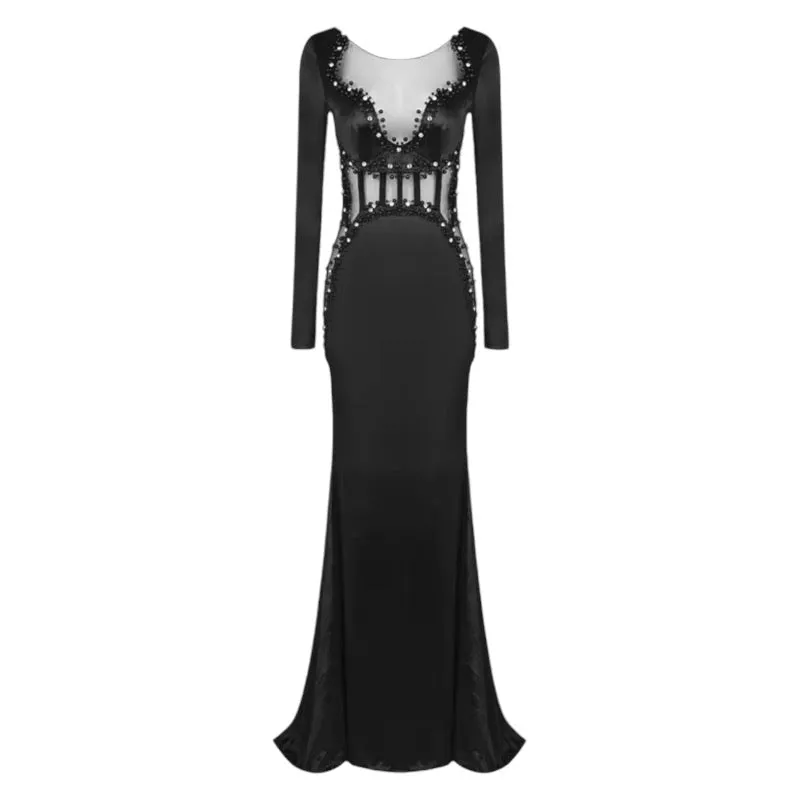 Tameka Long Sleeved Velour Dress