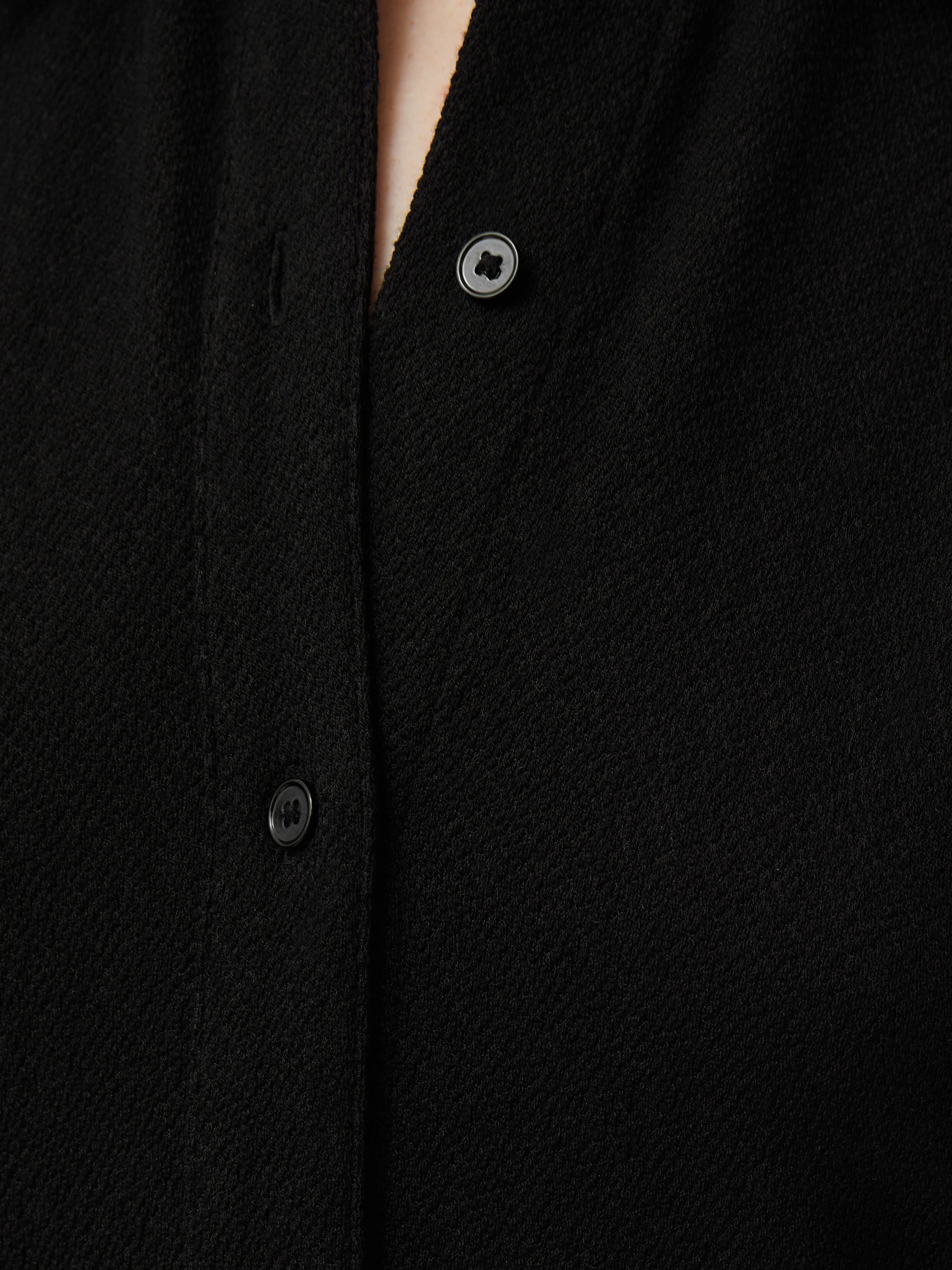 Textured Jersey Shirt Dress | Black