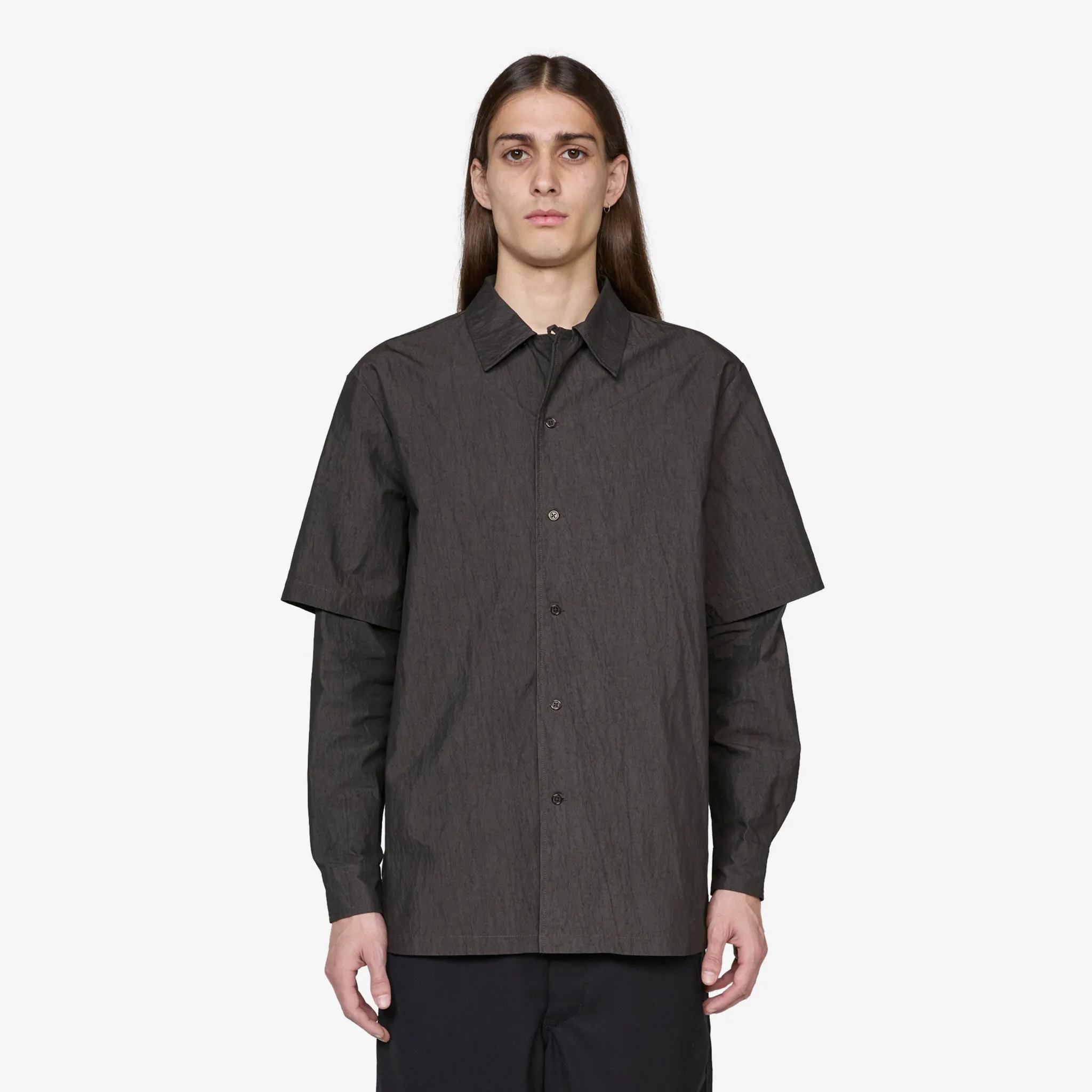 Two-Layered Longsleeve Shirt Dark Grey