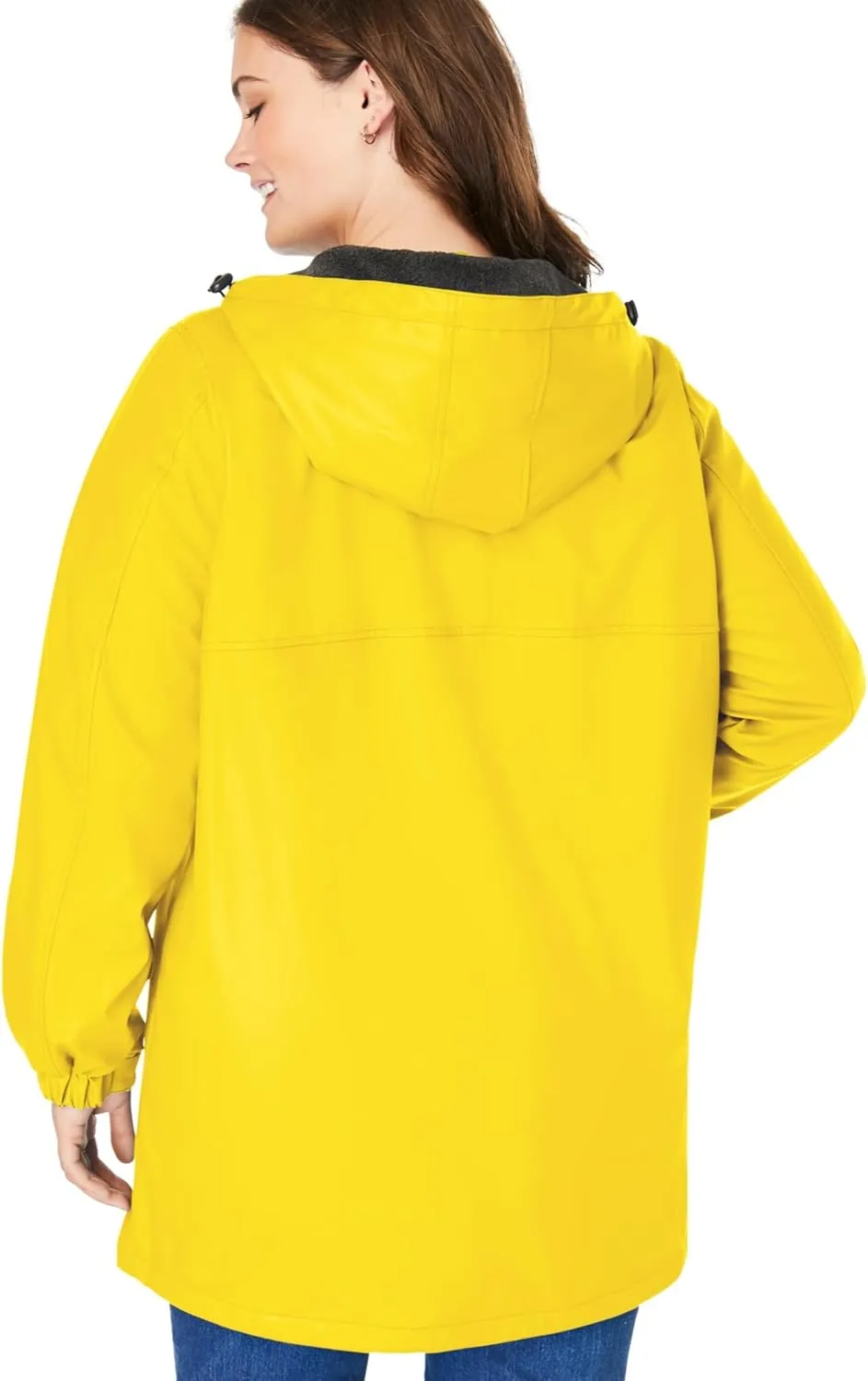 Woman Within Plus Size Hooded Slicker Raincoat