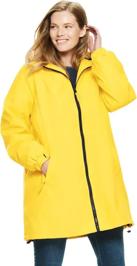 Woman Within Plus Size Hooded Slicker Raincoat