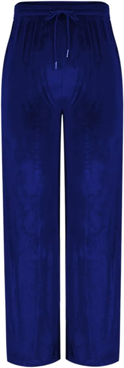 Women Velour Pants Soft Velvet Sweatpants Straight Leg Athletic Joggers Casual Lounge Pajama Pants with Pockets