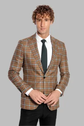 WSS Checked Brown Men Blazer  - Singen
